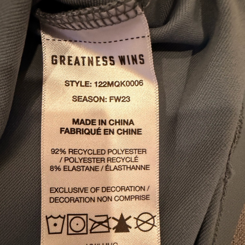Greatness Wins Men’s Quarter Zip Performance Pullover Gray Large - Picture 5 of 5